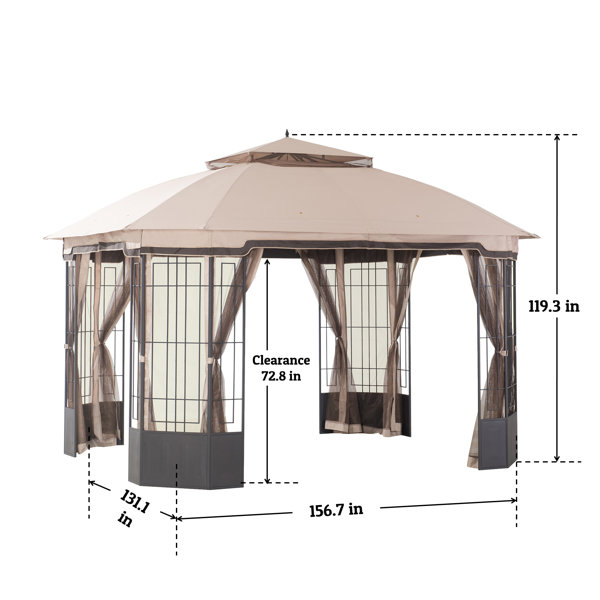 Sol 72 Outdoor™ Swifton 13 Ft. W x 11 Ft. D Steel Patio Gazebo